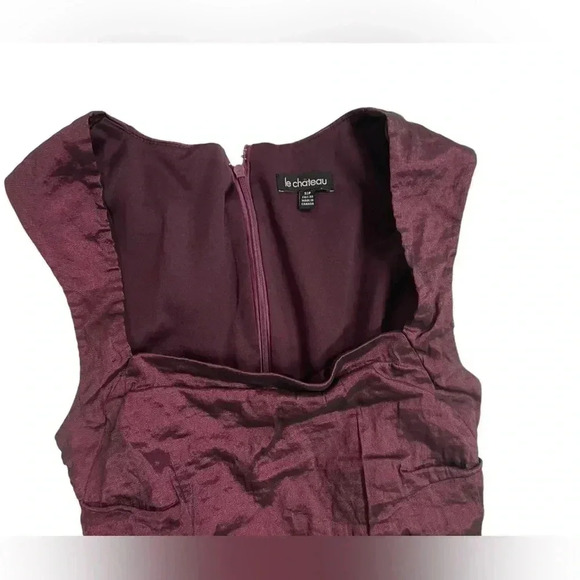 Le Chateau Ruched Purple Plum  Sleeveless Mini Dress Size Small - Picture 7 of 11